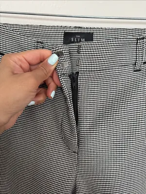 Whbm White House black market Slim ankle Dress Pants black white 2P petite thumbnail 6