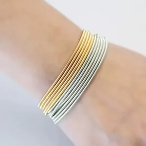 NEW‎ 2 mm Gold Plated Stainless Steel 316L Stackable Guitar String Bracelets thumbnail 4