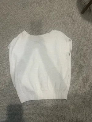 White knit sweater vest loft thumbnail 2