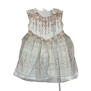 One September Anthropologie White‎ Embroidered Sleeveless Shift Dress Small thumbnail 10