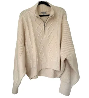 Urban Outfitters Women’s Sweater Pullover Half Zip Chunky Cable Knit Crop XXL thumbnail 8