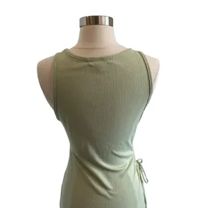 Sleeveless Knit Midi Dress With Cut Out Tie Side By Planet Gold thumbnail 9