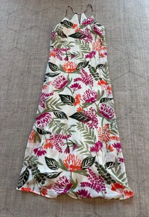Old Navy Floral Racerback Maxi Dress Small Petite Tropical thumbnail 1