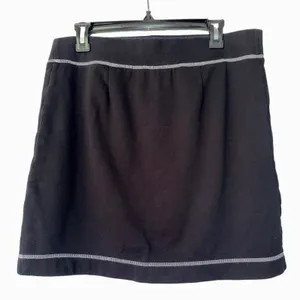 Ann Taylor LOFT Black Cotton Fleece Mini Skirt Drawstring Sporty Casual Medium thumbnail 2