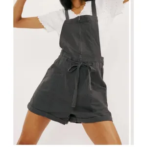 Free People Overall Shorts In dark grey featuring a zipper closure Size Medium thumbnail 6