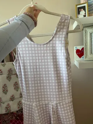 NWT White and Purple Gingham Tennis Dress thumbnail 4