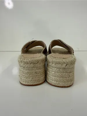 J.Crew Women’s Tan Leather Espadrille Block Heel Mule Sandals. Size: US 7.5 thumbnail 6