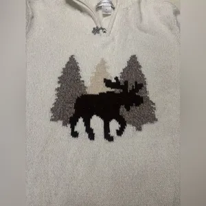 Vintage Christopher & Banks Moose Knit 1/4 Zip Cozy Sweater Size Medium Cottage thumbnail 5