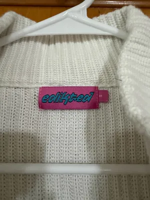 White and blue striped Edikted quarter zip sweater thumbnail 6