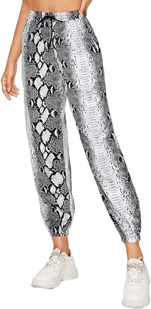 Amazon Black & White Snakeskin Print Pants thumbnail 1
