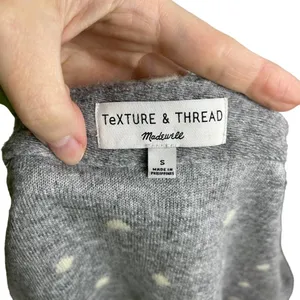 Madewell AG245 Texture & Thread Boxy Bobble Cropped Cardigan Small Polka Pom thumbnail 14
