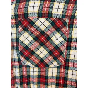 GAP Flannel Shirt Women's Large Green Red Plaid Long Sleeve Button Up (4036) thumbnail 3
