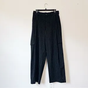 NEW Madewell Cargo Pants in Pinstripe Almost Black thumbnail 5