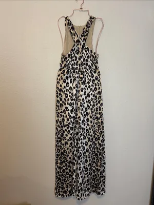 Ann Taylor Animal‎ Print Halter Maxi Dress Size Large thumbnail 5