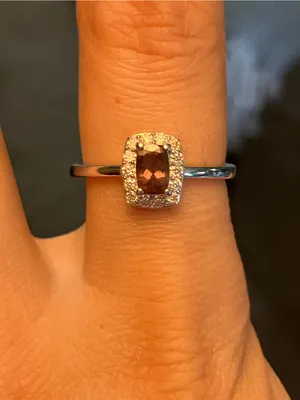 Color Changing Garnet Moissanite Ring Size 9 Silver thumbnail 2