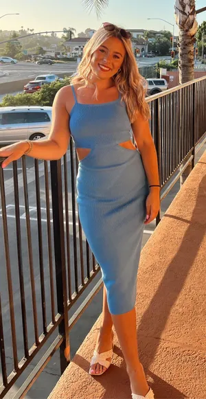 Shop Minit Blue Midi Dress thumbnail 1