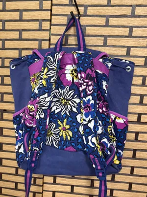 Vera Bradley Purple And Navy Backpack thumbnail 2