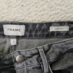 FRAME‎ Le One Skinny Jeans Hughes Washed Black High Rise Stretch LOSKC631 Size 2 thumbnail 4