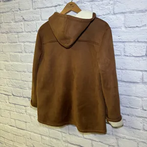 Lauren Ralph Lauren Dry Goods Jacket Sherpa Lined Hooded Coat Brown Women Large thumbnail 11