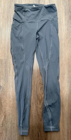 Lululemon Gray Mesh Panels High Rise Workout‎ Leggings Yoga Pants Womens Size 4 thumbnail 1
