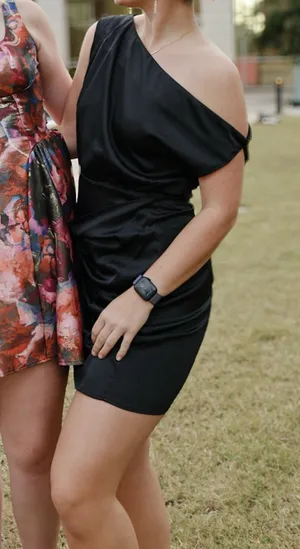 Black Satin Semi Dress thumbnail 3