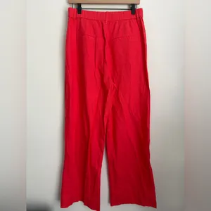 Abercrombie & Fitch Linen Blend‎ Tailored Wide Leg Pant Coral Pink M thumbnail 2