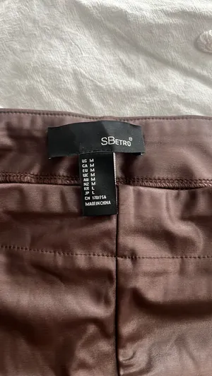 Brown straight leg leather pants Size M thumbnail 3