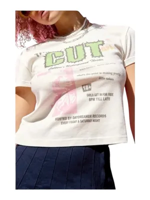 new Daydreamer x Free People 𖦹 The Cut Shrunken Baby Tee 𖦹 Vintage White 𖦹 M thumbnail 2