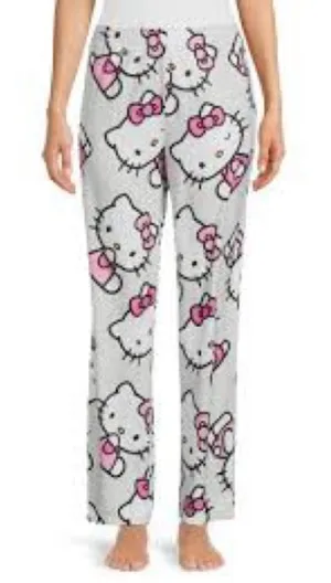 Hello Kitty Pajama Bottoms - Pink and White women thumbnail 1