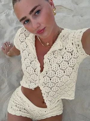 Princess Polly Sun Still Shines white crochet set thumbnail 1