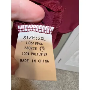 Women's Plus Size 3XL Midi Dress Burgundy Lace Sleeves Hem Scoop Neck 3/4 Sleeve thumbnail 9