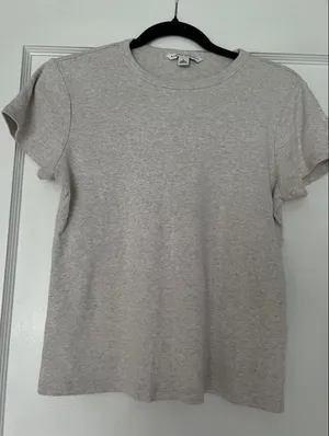 Banana Republic oatmeal colored tee thumbnail 1