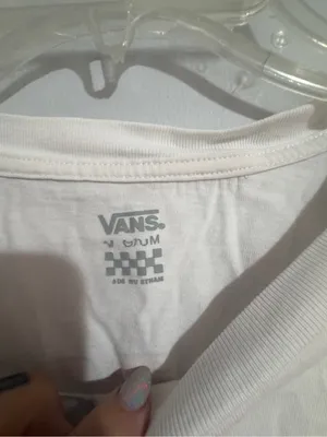 Vans White Long-Sleeve Pocket Tee with Pink Chest Graphic thumbnail 3