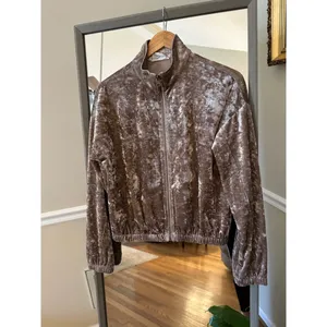 Olive + Oak Brown Velvet Full Zip Jacket Small thumbnail 2