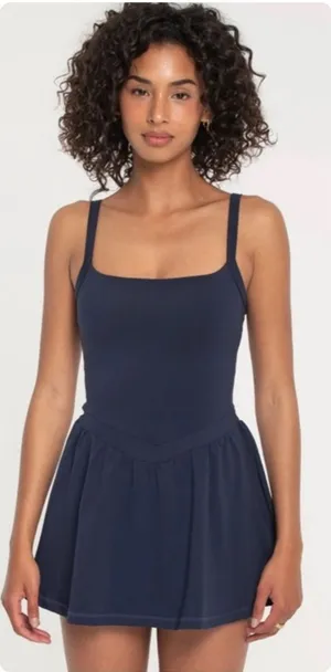 FORM Womens Navy Blue Drop Waist Tennis Pickleball Athleisure Active Dress M thumbnail 1