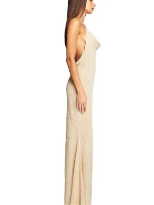 I.AM.GIA Naphtalia Dress maxi low open back cowl neck sexy mesh halter thumbnail 12