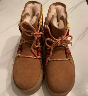 UGG Winter Fall Classic mini II braid Tribal bohemian platform chestnut booties ankle boots thumbnail 5