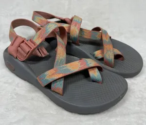 Chaco Z‎ Cloud 2 Womens Size 8 Gray Multi Strap Hiking Sandals Toe Loop Sporty thumbnail 1
