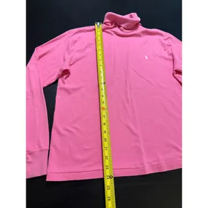 Ralph Lauren Sport Pink Cotton Turtleneck Long Sleeve Top Women Medium thumbnail 4