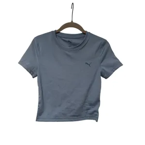 Puma Blue Cropped DryCell Tee Shirt S thumbnail 2