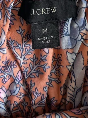 J. Crew Tiered cotton midi dress convertible straps bouquet block print medium thumbnail 4
