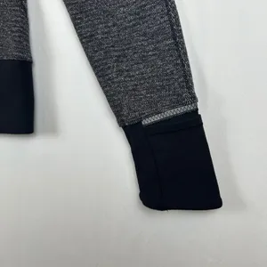 Lululemon Rest Less 1/4 Zip Pullover Black White Thumbholes Size 10 thumbnail 9