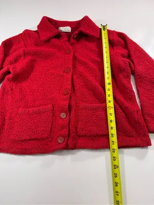 Knitworks Women's Red Button Front Sweater Size L thumbnail 3