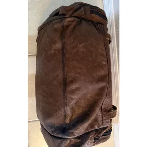 Vintage Eagle Creek Brown Leather Duffle Bag Travel Carry On Weekender 22" thumbnail 16