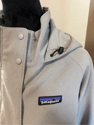 Patagonia Women’s Adze‎ Parka Grey Softshell Windblock Water Resistant Long L thumbnail 3