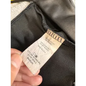 Jitren Clothing Black Faux Leather Spaghetti Strap Crop Top – Size Medium NWT thumbnail 5