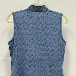 EP New York‎ Women's Golf Dress Blue White Basketweave Geometric Quarter Zip M thumbnail 6