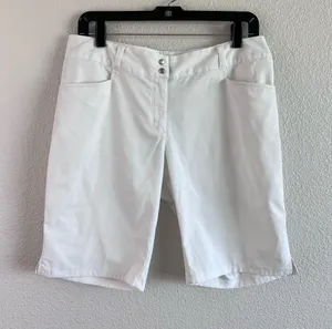 Adidas Women's Essentials Bermuda Golf Shorts White 10 thumbnail 1