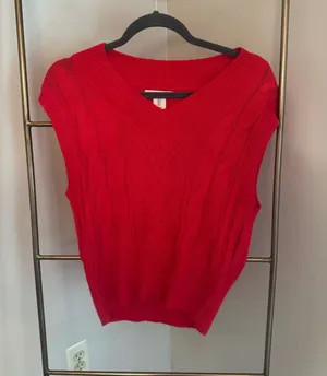 Red Sincerely Jules Sweater Vest thumbnail 1