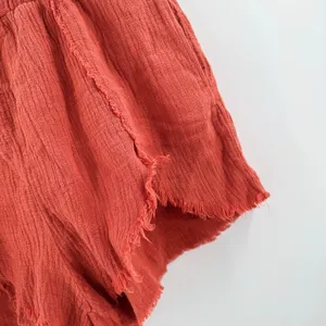 Blank NYC Shorts Size Medium Gauzy High Rise Rust Orange NWT Distressed Pullon thumbnail 9